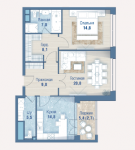 Планировка ЖК РЕКА, 35.6 м2