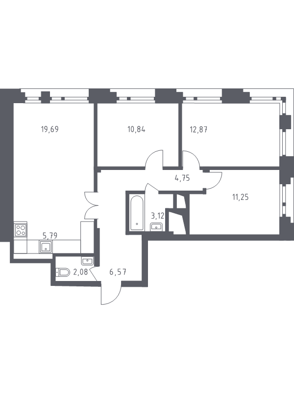 Продажа 3-комн квартиры в новостройке Раздоры д., Мякининское ш.,  к. 1