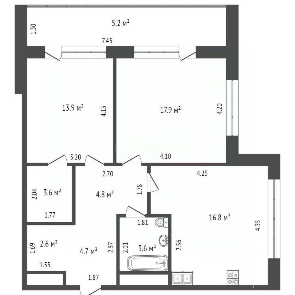 Продажа 2-комн квартиры на вторичном рынке Восточная ул,  д. 2