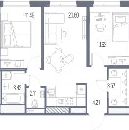 Продажа 2-комн квартиры в новостройке Кожевенная линия,  д. 2