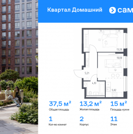 Продажа 1-комн квартиры в новостройке ЖК Квартал Домашний, 2