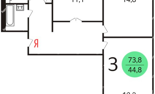 Аренда 3-комн квартиры на вторичном рынке Чукотский проезд,  д. 2