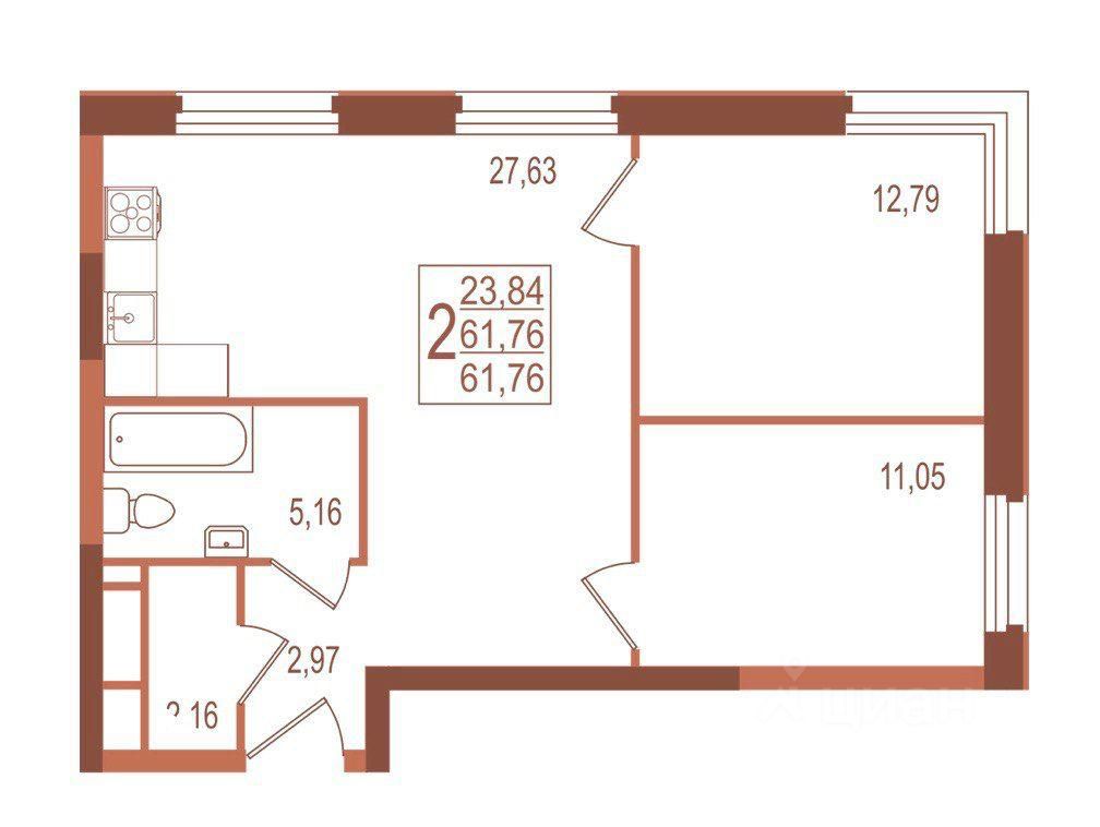 Продажа 2-комн квартиры на вторичном рынке 1-й Пехотный переулок, 2