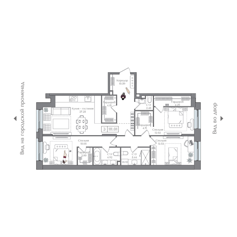 Продажа 3-комн квартиры в новостройке Москва г., 1-я Бухвостова ул.,  к. 2.5