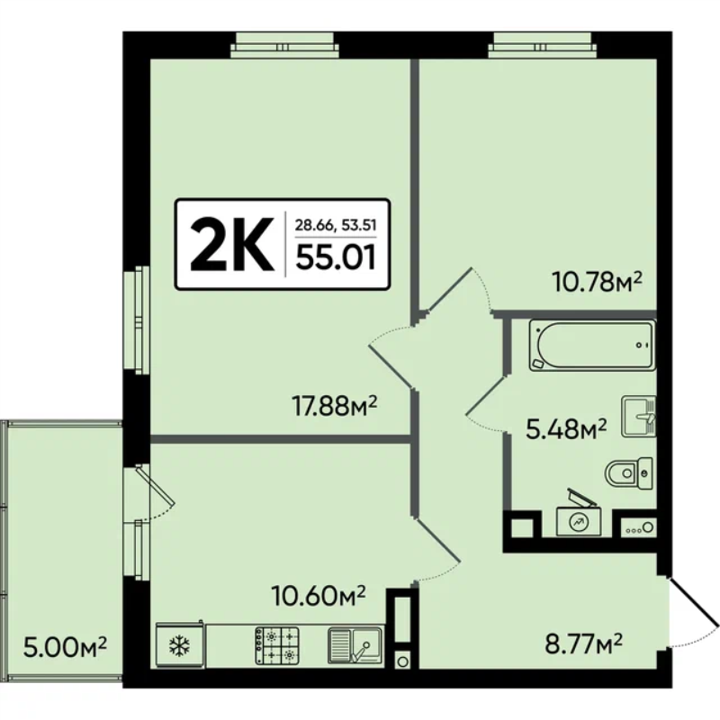 Продажа 2-комн квартиры в новостройке Электросталь г., Ногинское ш.,  к. 4