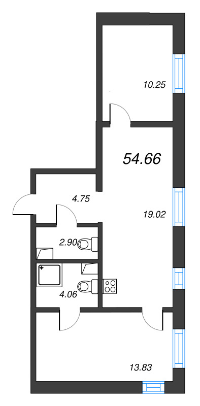 Продажа 2-комн квартиры в новостройке Новоселье п., Центральная ул.,  к. 3.4-1