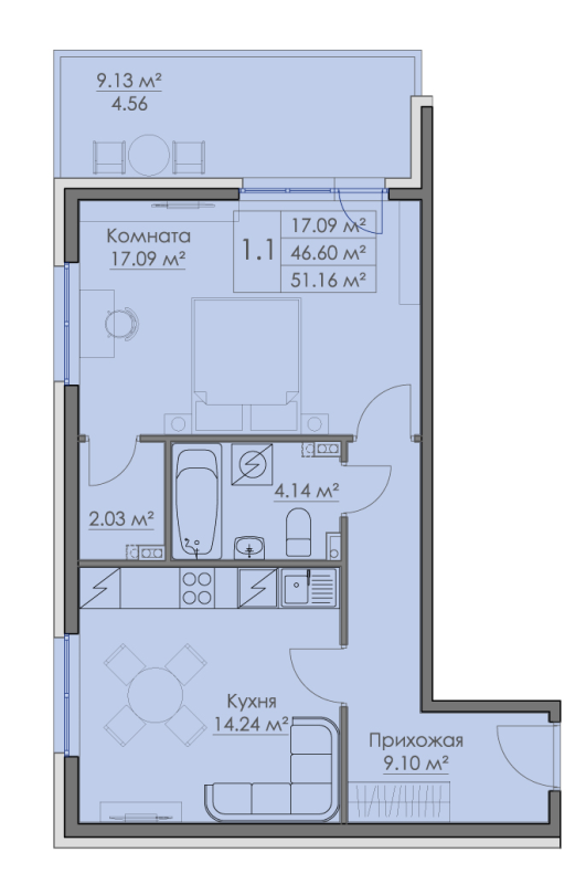 Продажа 1-комн квартиры в новостройке Выборг г., Адмирала Чичагова наб.,  к. Порвоо
