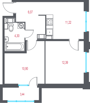 Продажа 2-комн квартиры в новостройке Пушкин г., 1-я линия, территория Лесное,  к. 1.3