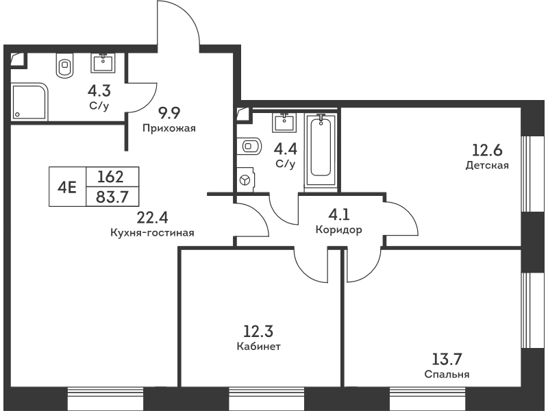 Продажа 3-комн квартиры в новостройке Москва г., Дербеневская ул.,  к. 1