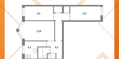 3-комн квартира Металлистов пр-кт,  д. 132