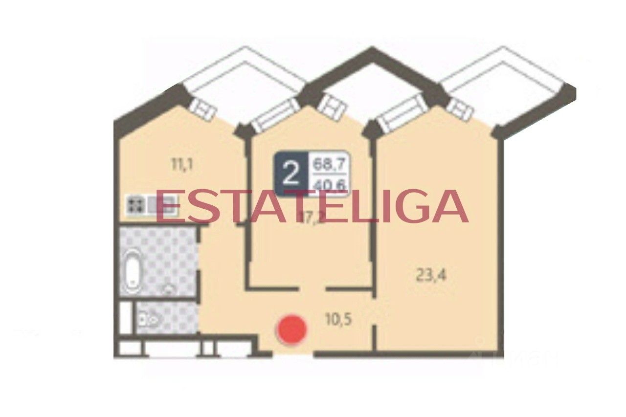 Продажа 2-комн квартиры на вторичном рынке Береговой проезд,  д. 1Б