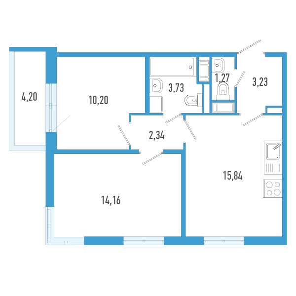 Продажа 2-комн квартиры в новостройке Шушары п., Школьная ул.,  к. 7