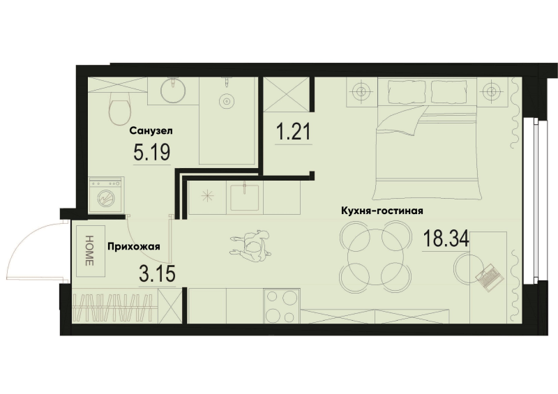 Продажа студии Мурино п., Ручьёвский пр-кт,  к. 2-2