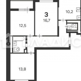 Продажа 3-комн квартиры на вторичном рынке ул Кедрова,  д. 16,  к. 3