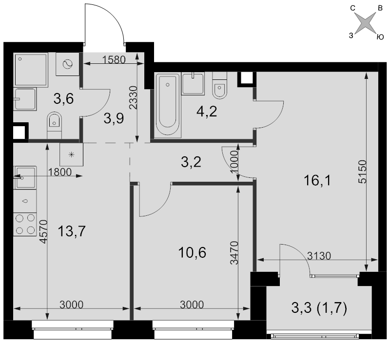 Продажа 2-комн квартиры в новостройке Москва г., Новоостаповская ул.,  к. 3