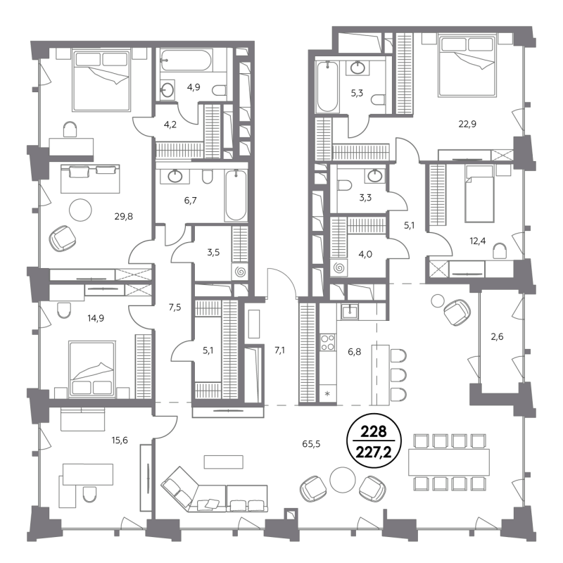 Продажа 5-комн квартиры в новостройке Москва г., Шлюзовая наб.,  к. 1