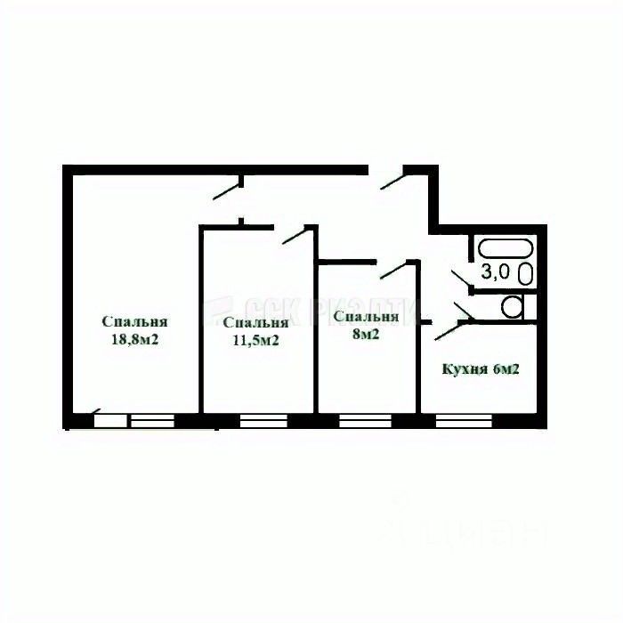 Продажа 3-комн квартиры на вторичном рынке Туристская улица, 2К5