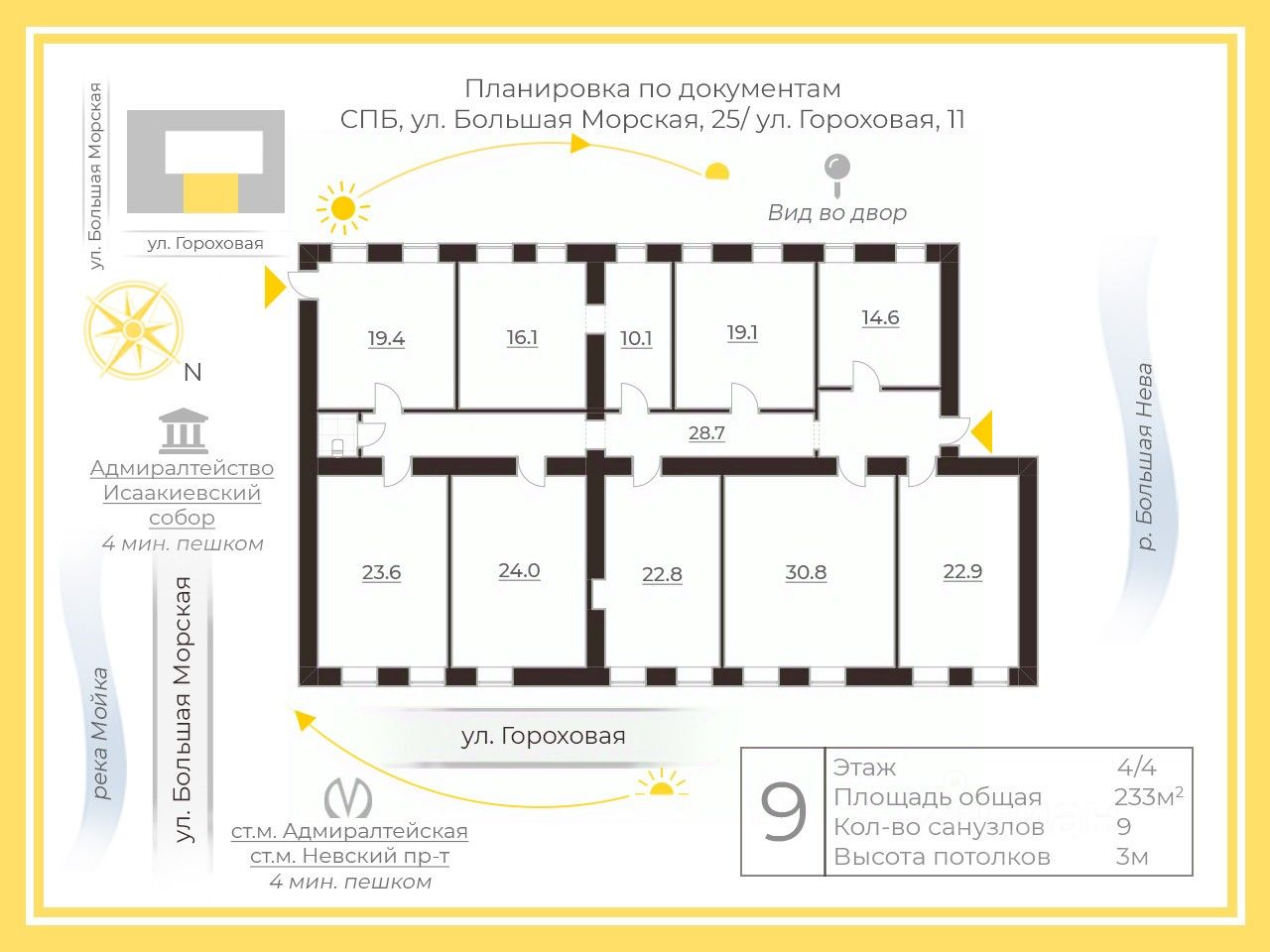 Продажа 6-комн квартиры на вторичном рынке Гороховая улица, 11