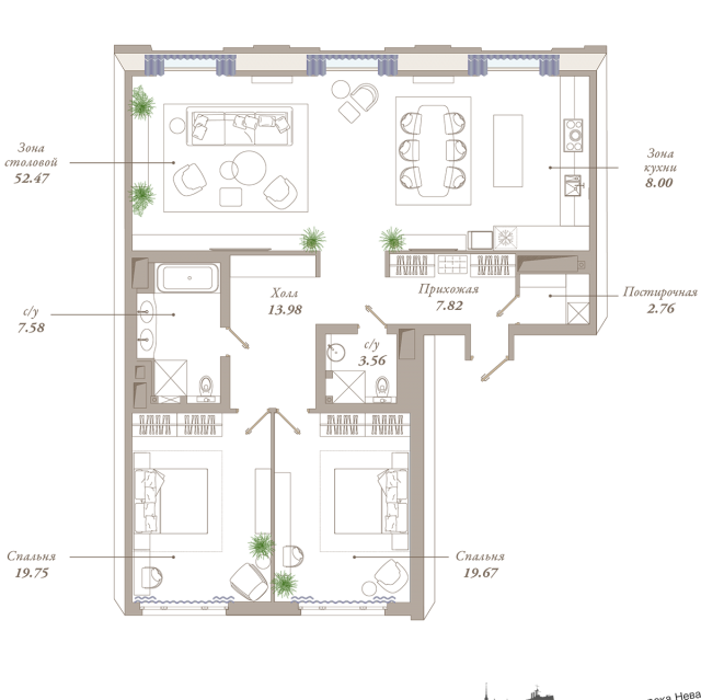 Планировка ЖК Приоритет, 39.42 м2