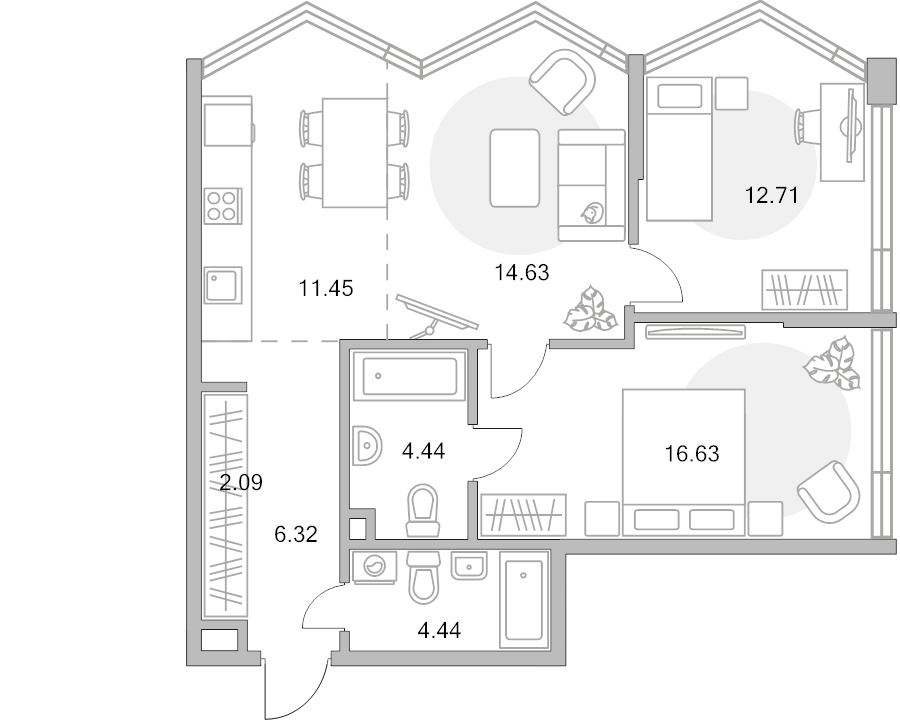 Продажа 2-комн квартиры в новостройке Москва г., Народного Ополчения ул.,  к. 1