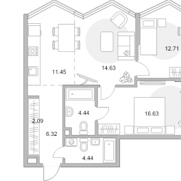 Продажа 2-комн квартиры в новостройке Москва г., Народного Ополчения ул.,  к. 1
