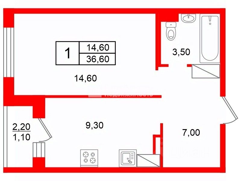 Продажа 1-комн квартиры на вторичном рынке улица Оптиков, 37