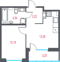 Продажа 1-комн квартиры в новостройке Пушкин г., 1-я линия, территория Лесное,  к. 1.2