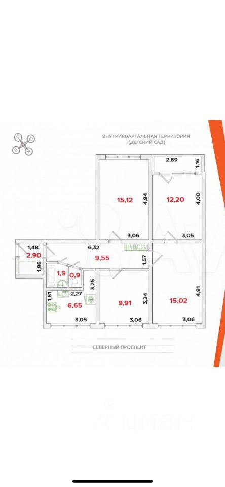 Продажа 4-комн квартиры на вторичном рынке Северный проспект, 65К1