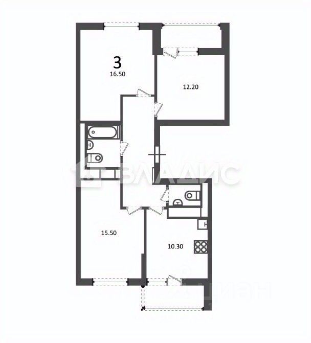 Продажа 3-комн квартиры на вторичном рынке Кусковская улица, 12/1