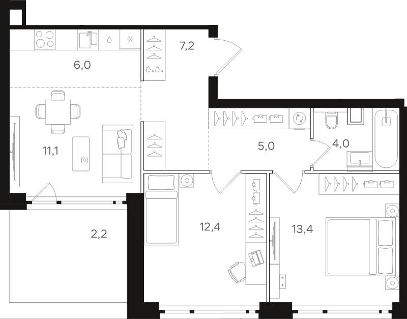 Продажа 2-комн квартиры в новостройке Москва г., Открытое ш.,  к. 5