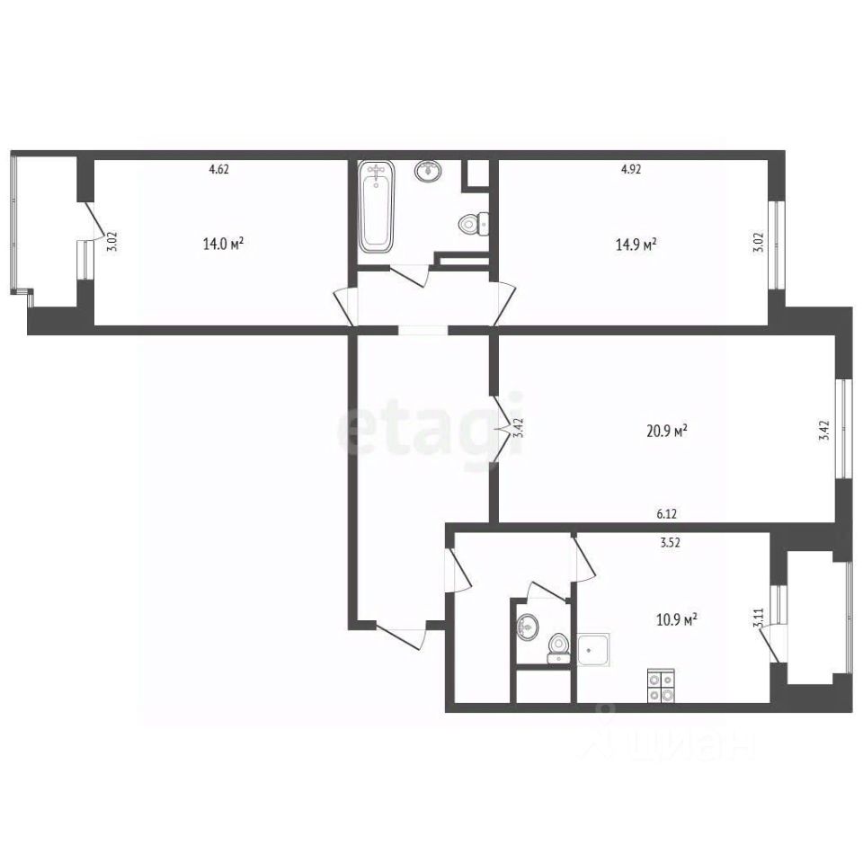 Продажа 3-комн квартиры на вторичном рынке Химки, Совхозная улица, 16
