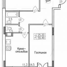 Продажа 2-комн квартиры на вторичном рынке ул Днепропетровская,  д. 5