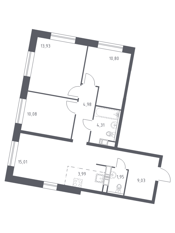 Продажа 3-комн квартиры в новостройке Cтолбово д., Проектируемый проезд № 7032,  к. 14-1