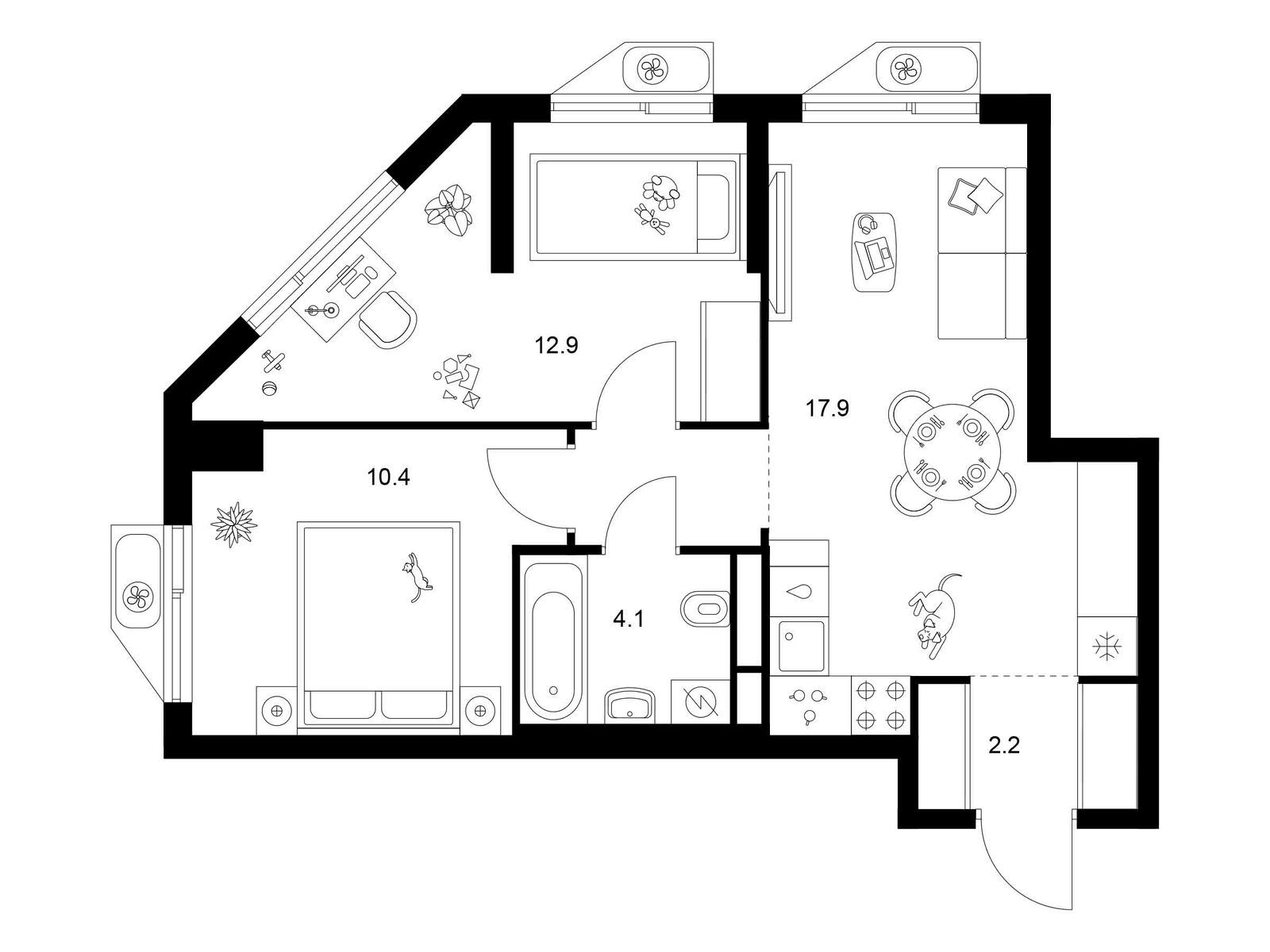 2-комн квартира ш. Алтуфьевское, корп.1.1