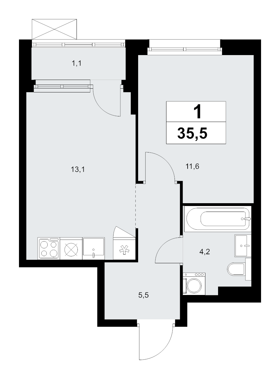 Продажа 1-комн квартиры в новостройке Прокшино д., Проектируемый проезд № 7029,  к. 9.4