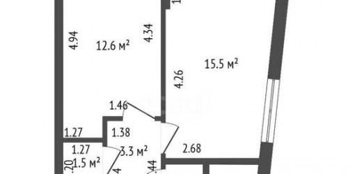 1-комн квартира улица Руднева,  д. 15