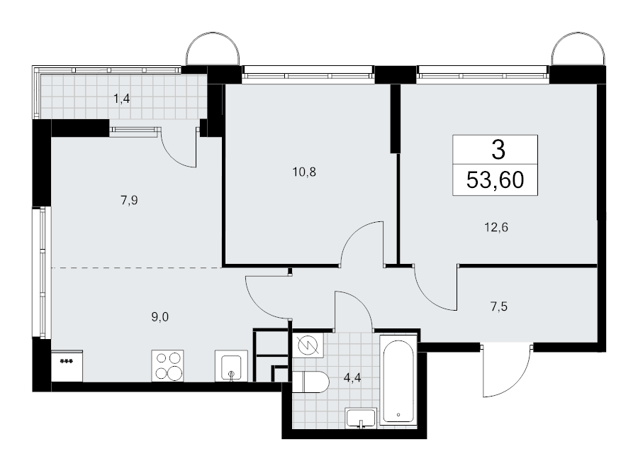 Продажа 2-комн квартиры в новостройке Марушкинское пос., Боровское ш.,  к. 3.2