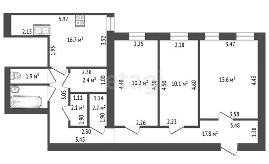 Продажа 3-комн квартиры на вторичном рынке Красноармейская 7-я ул,  д. 19