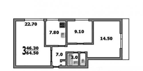 3-комн квартира Зубарев переулок,  д. 17