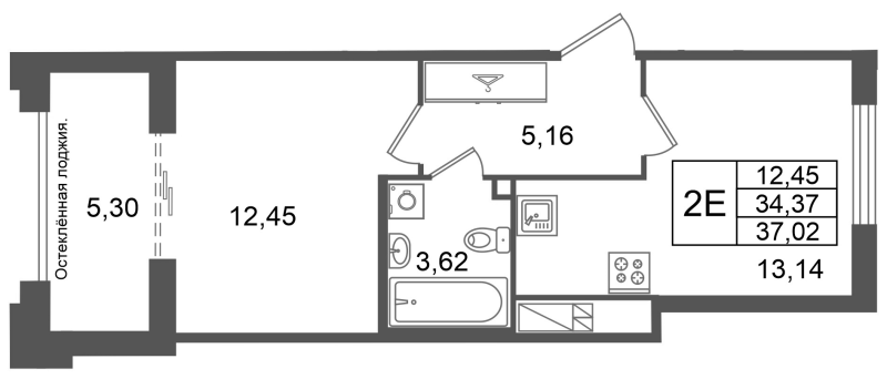 Продажа 1-комн квартиры в новостройке Санкт-Петербург г., Рижский пр-кт,  к. 2