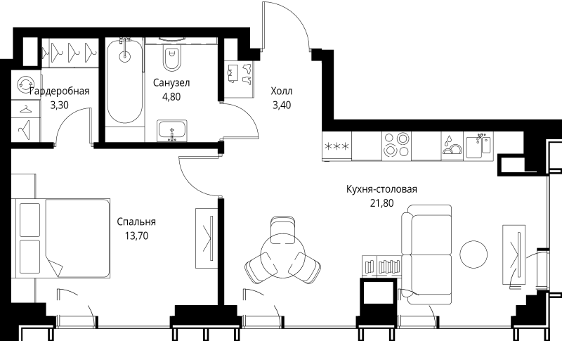 Продажа 1-комн квартиры в новостройке Москва г., Верейская ул.,  к. 1.6