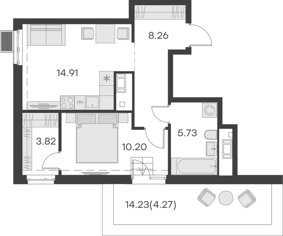 Продажа 1-комн квартиры в новостройке Шкапина улица