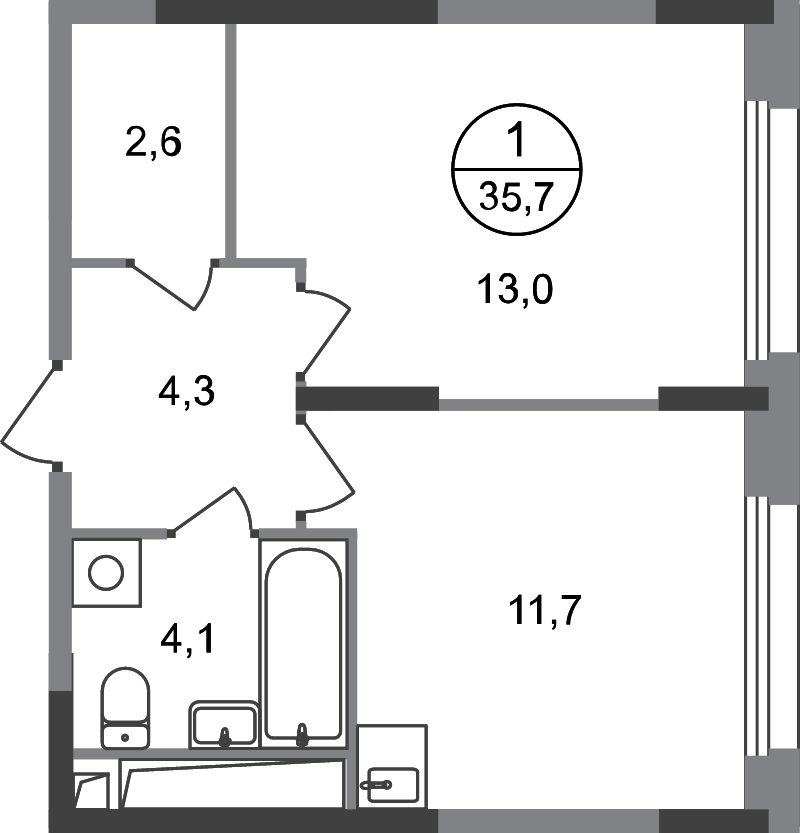Продажа 1-комн квартиры в новостройке Рассказовка д., Бориса Пастернака ул.,  к. 18.2