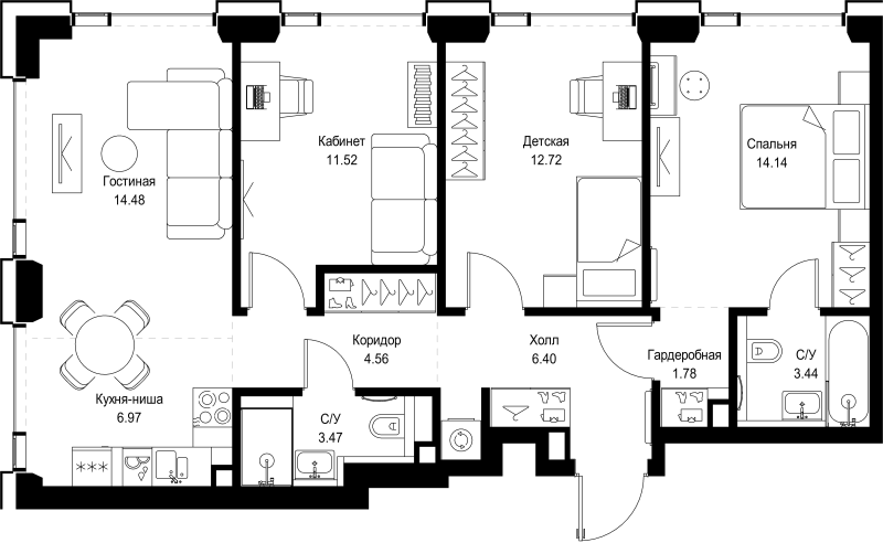 Продажа 3-комн квартиры в новостройке Москва г., Верейская ул.,  к. SET.2.Б