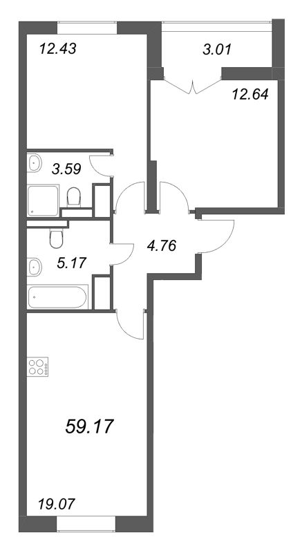 Продажа 2-комн квартиры в новостройке Санкт-Петербург г., Октябрьская наб.,  к. 7