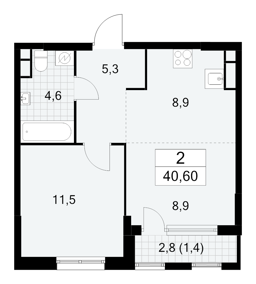 Продажа 1-комн квартиры в новостройке Москва г., Бартеневская ул.,  к. 2.1