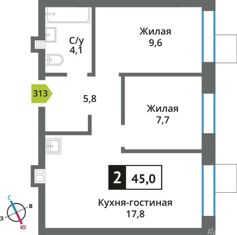 Продажа 2-комн квартиры в новостройке Красногорск, Московская область, Красногорск, мкрн. Опалиха