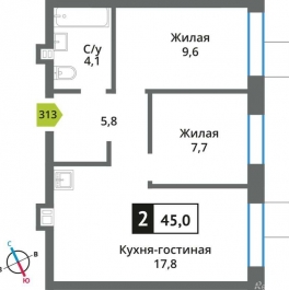 Продажа 2-комн квартиры в новостройке Красногорск, Московская область, Красногорск, мкрн. Опалиха
