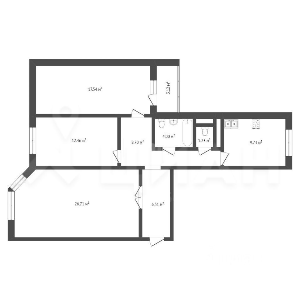 Продажа 3-комн квартиры на вторичном рынке Синявинская улица, 11к9