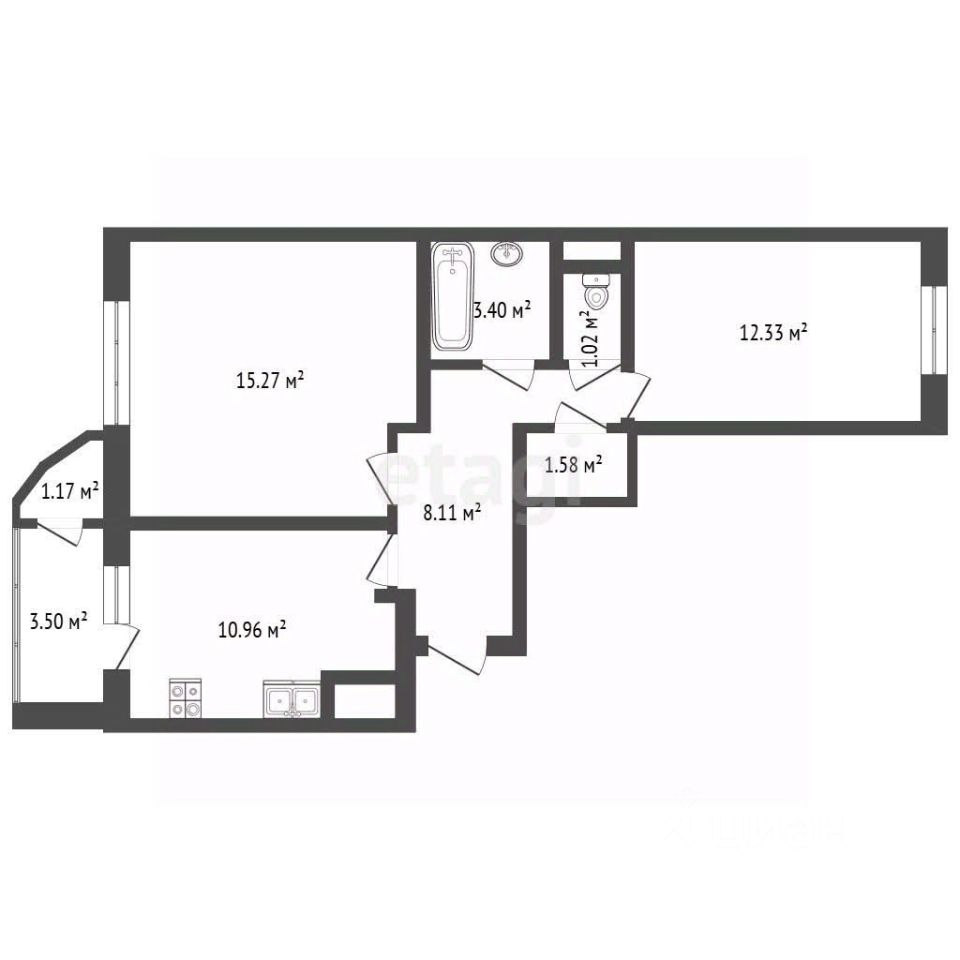 Продажа 2-комн квартиры на вторичном рынке Балашиха, улица Дмитриева, 12